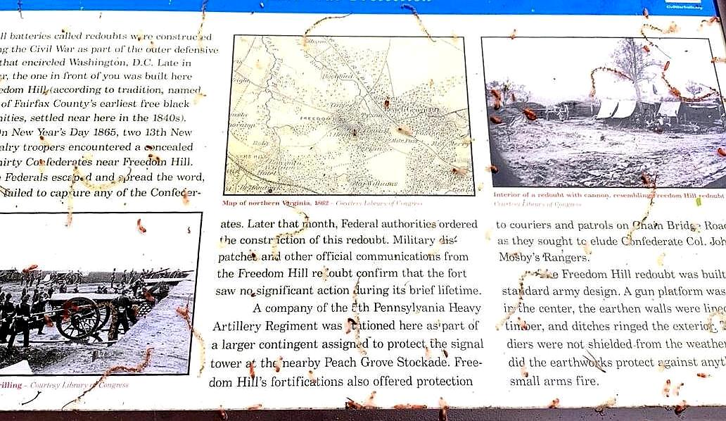 Freedom Hill Redoubt Civil War sign in Fairfax County